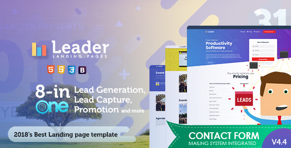 Leader Landing page html Template