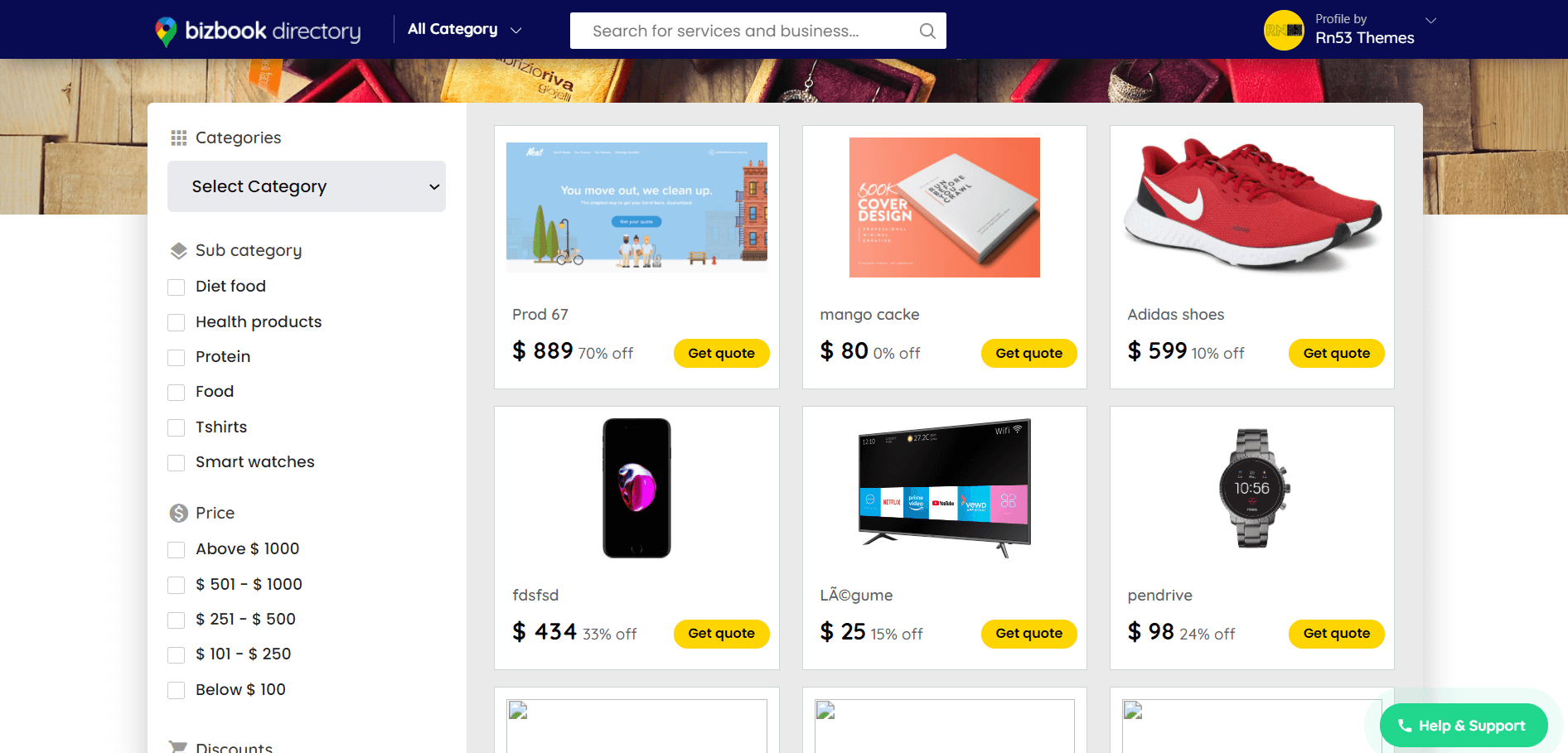 Bizbook classified template frontend